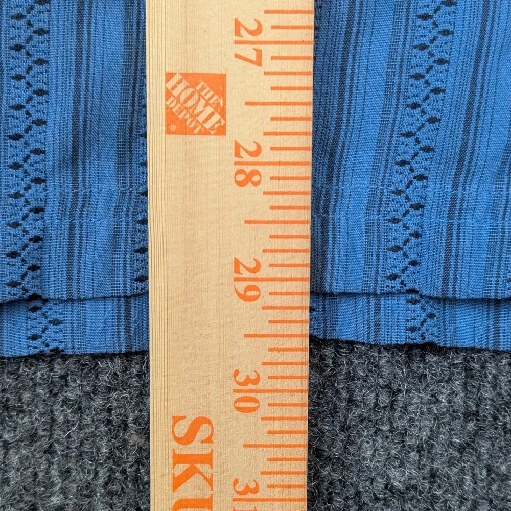The North Face Mens Blue Textured Stripe Short Sleeve Button Up‎ Shirt AH6T L